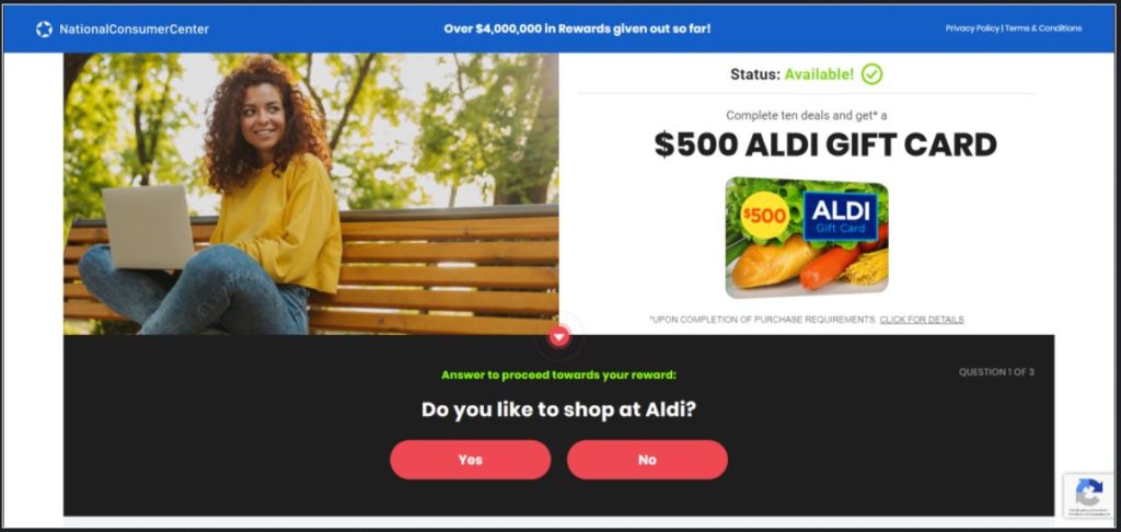 $ 500 ALDI GIFT CARD